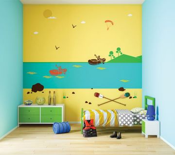 ColourDrive-Asian Paints Rush Hours - Day View Kids Room Decor Design Painting  for 