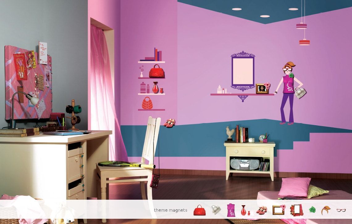 ColourDrive-Asian Paints Style Villa - Magnet View Kids Room Decor Design Painting  for 