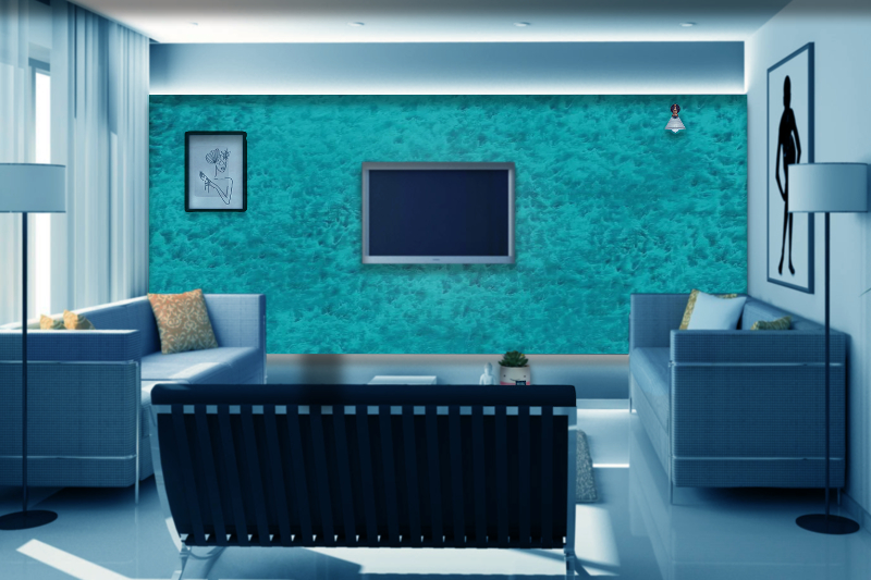 Asian Paints Royale Play Blue Canvas wall texture painting design for Living Room,Guest Room
