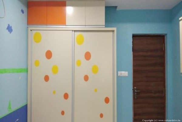 Kids Room Ceiling Design Colour Circles Interior Painting For Kids Room